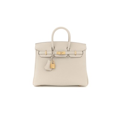 HERMES MASTER BIRKIN 25 RETOURNE TOGO CRAIE GOLD HARDWARE H041344CC10 (25*20*13cm)